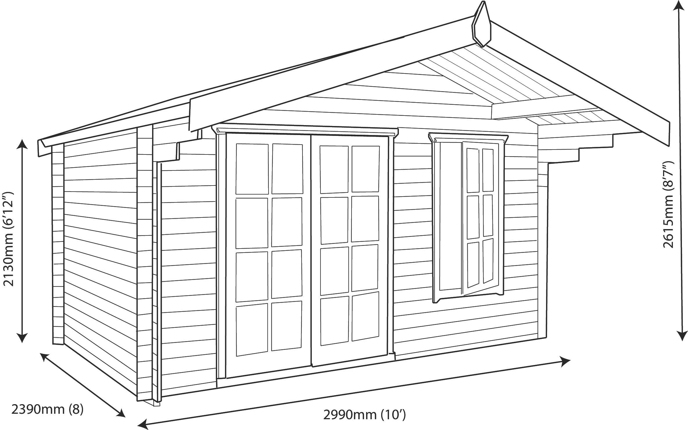 Shire Cannock 12x8 Glass Apex Tongue & groove Wooden Cabin - Base not included Shire Cannock 12x8 Glass Apex Tongue & Groove Wooden Cabin - Base Not Included -Hozelock Shop shire cannock 12x8 glass apex tongue groove wooden cabin base not included5019804311293 03t