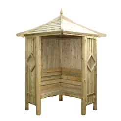 Shire Corner Arbour, (H)2510mm (W)1250mm (D)1250mm -Hozelock Shop shire corner arbour h 2510mm w 1250mm d 1250mm5060437982220 02c BQ