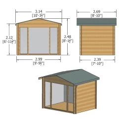 Shire Epping 10x8 Ft Toughened Glass Apex Tongue & Groove Wooden Cabin -Hozelock Shop shire epping 10x8 ft toughened glass apex tongue groove wooden cabin5019804119509 01t bq