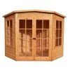 Shire Hampton 10x10 Toughened Glass Pent Shiplap Wooden Summer House - Base Not Included
