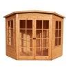 Shire Hampton 7x7 Toughened Glass Pent Shiplap Wooden Summer House - Base Not Included
