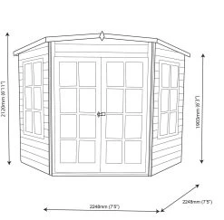 Shire Hampton 8x8 Glass Pent Shiplap Wooden Summer House - Base Not Included -Hozelock Shop shire hampton 8x8 glass pent shiplap wooden summer house base not included5019804889839 03t