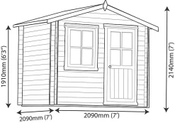 Shire Hartley 7x7 Apex Tongue & Groove Wooden Cabin (Base Included) - Assembly Service Included -Hozelock Shop shire hartley 7x7 apex tongue groove wooden cabin base included assembly service included5019804197729 01t bq