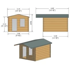 Shire Hopton 10x12 Toughened Glass Apex Tongue & Groove Wooden Cabin - Base Not Included -Hozelock Shop shire hopton 10x12 toughened glass apex tongue groove wooden cabin base not included5019804119219 01t bq