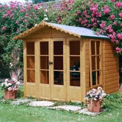 Shire Kensington 7x7 Glass Apex Shiplap Wooden Summer House - Base Included -Hozelock Shop shire kensington 7x7 glass apex shiplap wooden summer house base included5019804198504 01i bq