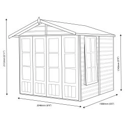 Shire Kensington 7x7 Toughened Glass Apex Shiplap Wooden Summer House - Base Not Included -Hozelock Shop shire kensington 7x7 toughened glass apex shiplap wooden summer house base not included5019804111183 03t