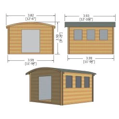 Shire Kilburn 12x12 Ft Toughened Glass Curved Tongue & Groove Wooden Cabin - Assembly Service Included -Hozelock Shop shire kilburn 12x12 ft toughened glass curved tongue groove wooden cabin assembly service included5019804119677 02t bq