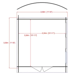 Shire Kilburn 12x12 Ft Toughened Glass Curved Tongue & Groove Wooden Cabin -Hozelock Shop shire kilburn 12x12 ft toughened glass curved tongue groove wooden cabin5019804119660 01t bq