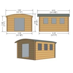 Shire Kilburn 12x14 Ft Toughened Glass Curved Tongue & Groove Wooden Cabin - Assembly Service Included -Hozelock Shop shire kilburn 12x14 ft toughened glass curved tongue groove wooden cabin assembly service included5019804119691 02t bq