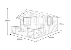 Shire Kinver 12x12 Glass Apex Tongue & Groove Wooden Cabin - Base Not Included -Hozelock Shop shire kinver 12x12 glass apex tongue groove wooden cabin base not included5019804112173 03t