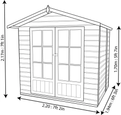 Shire Lumley 7x5 Glass Apex Shiplap Wooden Summer House - Base Not Included -Hozelock Shop shire lumley 7x5 glass apex shiplap wooden summer house base not included5397007006377 01t bq