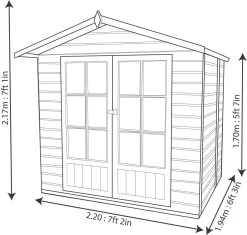 Shire Lumley 7x5 Toughened Glass Apex Shiplap Wooden Summer House - Base Included -Hozelock Shop shire lumley 7x5 toughened glass apex shiplap wooden summer house base included5019804210282 02t