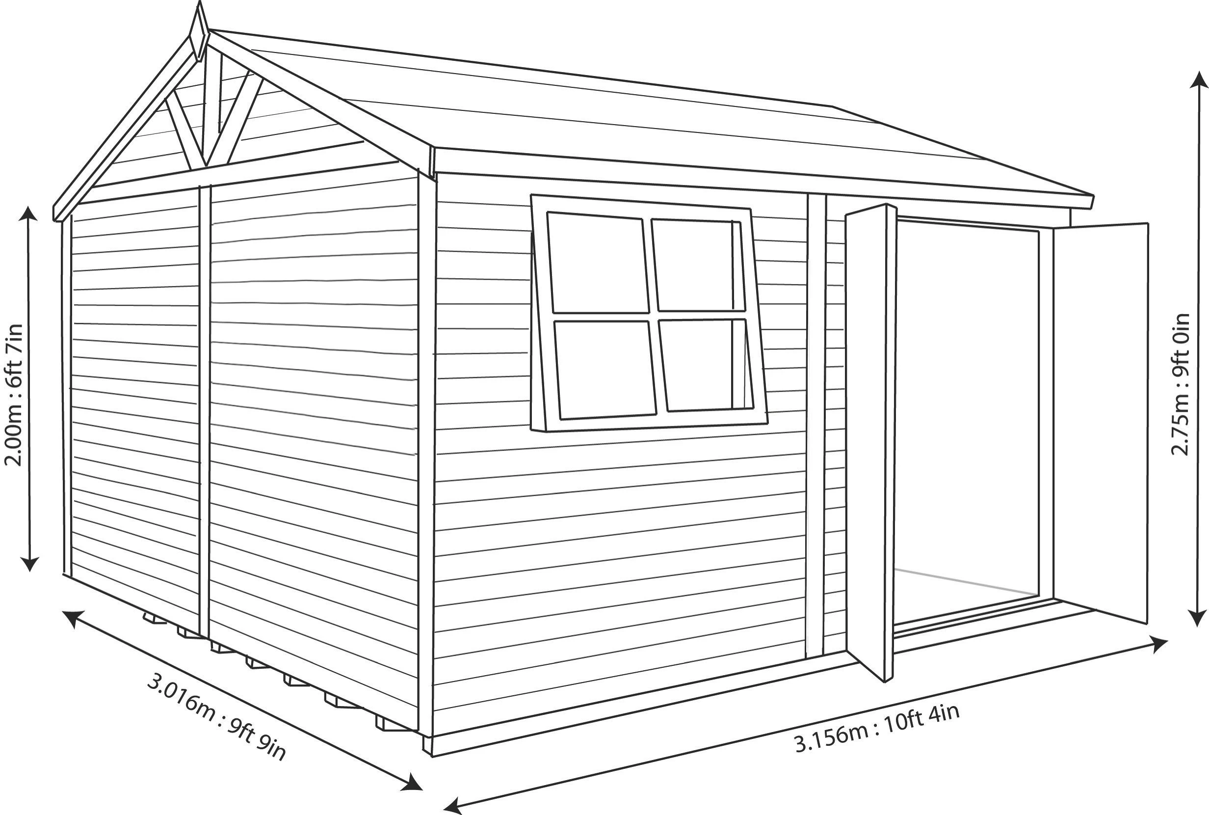 Shire Mammoth 10x10 Glass Apex Wooden Workshop - Base not included Shire Mammoth 10x10 Glass Apex Wooden Workshop - Base Not Included -Hozelock Shop shire mammoth 10x10 glass apex wooden workshop base not included5019804103133 03t