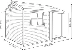 Shire Mammoth 10x7 Glass Apex Wooden Workshop - Base Not Included -Hozelock Shop shire mammoth 10x7 glass apex wooden workshop base not included5019804703180 03t