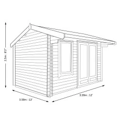 Shire Marlborough 12x12 Glass Apex Tongue & Groove Wooden Cabin - Base Not Included -Hozelock Shop shire marlborough 12x12 glass apex tongue groove wooden cabin base not included5019804112456 03t