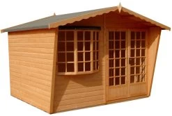 Shire Sandringham 10x8 Glass Apex Shiplap Wooden Summer House - Base Not Included