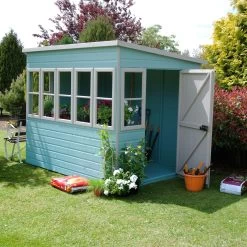 Shire Sun 8x8 Glass Pent Shiplap Wooden Summer House - Base Not Included -Hozelock Shop shire sun 8x8 glass pent shiplap wooden summer house base not included5019804112029 01i