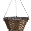 Smart Garden Faux Rattan Brown Cone Plastic Hanging Basket, 34cm -Hozelock Shop smart garden faux rattan brown cone plastic hanging basket 34cm5050642029483 01c bq