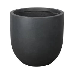 Verve Ammer Dark Grey Fibreclay Circular Plant Pot (Dia)28cm