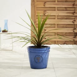 Verve Barcău Blue Ceramic Round Plant Pot (Dia)32cm -Hozelock Shop verve barcau blue ceramic round plant pot dia 32cm5059340327792 01i