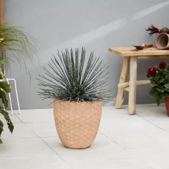Verve Gudenå Natural Terracotta Honeycomb Circular Plant Pot (Dia)42cm -Hozelock Shop verve gudena natural terracotta honeycomb circular plant pot dia 42cm5059340327617 01i