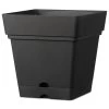 Verve Nurgul Dark Grey Plastic Square Plant Pot (Dia)38cm