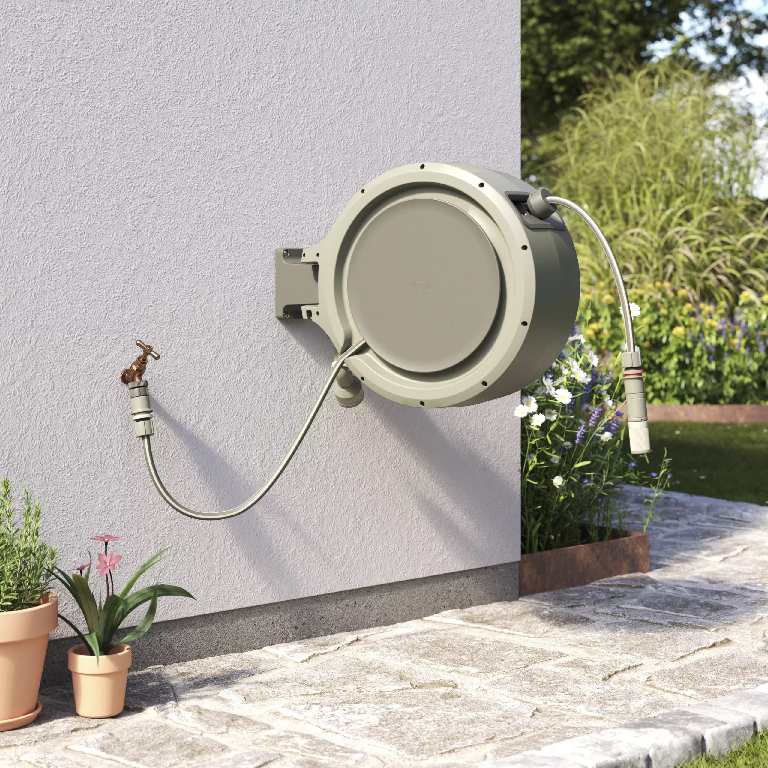 Verve Wall-mounted Manual Hose reel set (L)40m Verve Wall-mounted Manual Hose Reel Set (L)40m -Hozelock Shop verve wall mounted manual hose reel set l 40m5059340251004 01i scaled