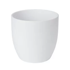 White Ceramic Round Plant Pot (Dia)24.3cm