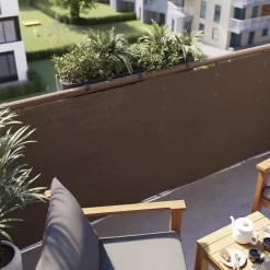 Woven Breeze Brown High-density Polyethylene (HDPE) & Woven Fibre Garden Screen (H)1m (W)3m -Hozelock Shop woven breeze brown high density polyethylene hdpe woven fibre garden screen h 1m w 3m5059340674476 01i